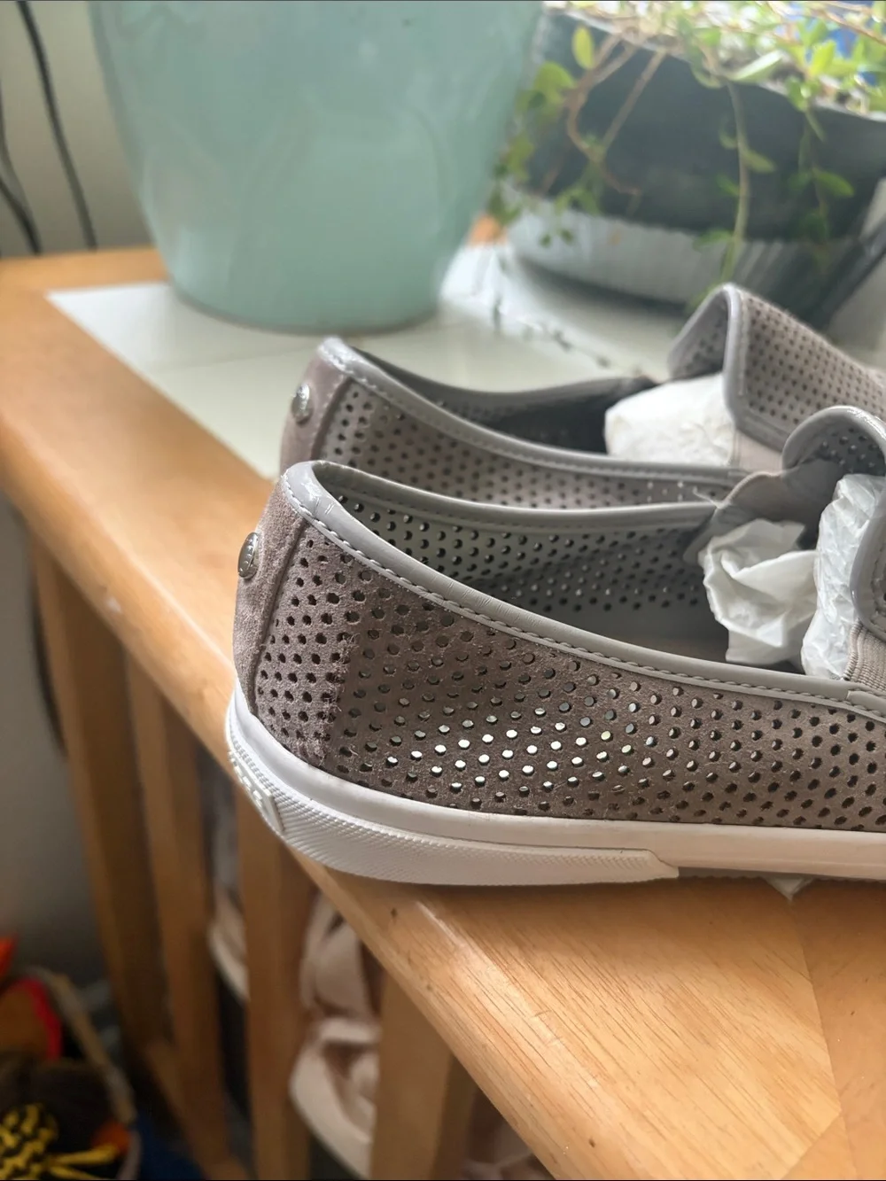 Michael Kors Women’s Grey Slip-On Perforated Sneakers